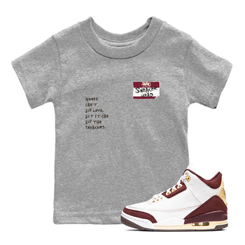 A Ma Maniére x Air Jordan 3 "Burgundy Crush" to match jordans Sneakerhead Badge sneaker match tees Air Jordan 3 A Ma Maniere x Burgundy Crush SNRT Sneaker Tees streetwear brand Baby and Youth Heather Grey 1 cotton tee
