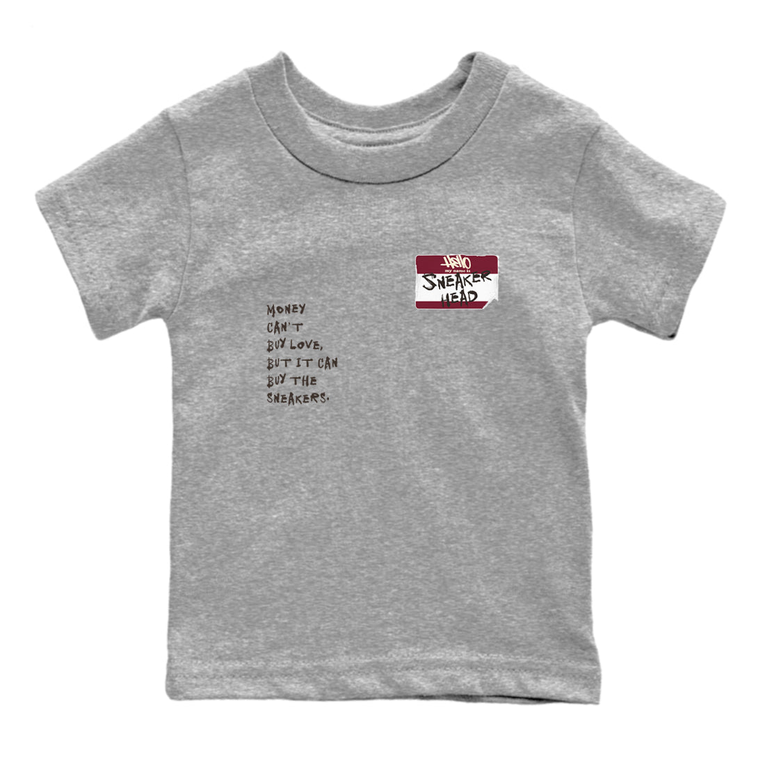 A Ma Maniére x Air Jordan 3 "Burgundy Crush" to match jordans Sneakerhead Badge sneaker match tees Air Jordan 3 A Ma Maniere x Burgundy Crush SNRT Sneaker Tees streetwear brand Baby and Youth Heather Grey 2 cotton tee