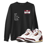 A Ma Maniére x Air Jordan 3 "Burgundy Crush" to match jordans Sneakerhead Badge sneaker match tees Air Jordan 3 A Ma Maniere x Burgundy Crush SNRT Sneaker Tees streetwear brand Black 1 unisex cotton tee