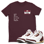 A Ma Maniére x Air Jordan 3 "Burgundy Crush" to match jordans Sneakerhead Badge sneaker match tees Air Jordan 3 A Ma Maniere x Burgundy Crush SNRT Sneaker Tees streetwear brand Maroon 1 unisex cotton tee