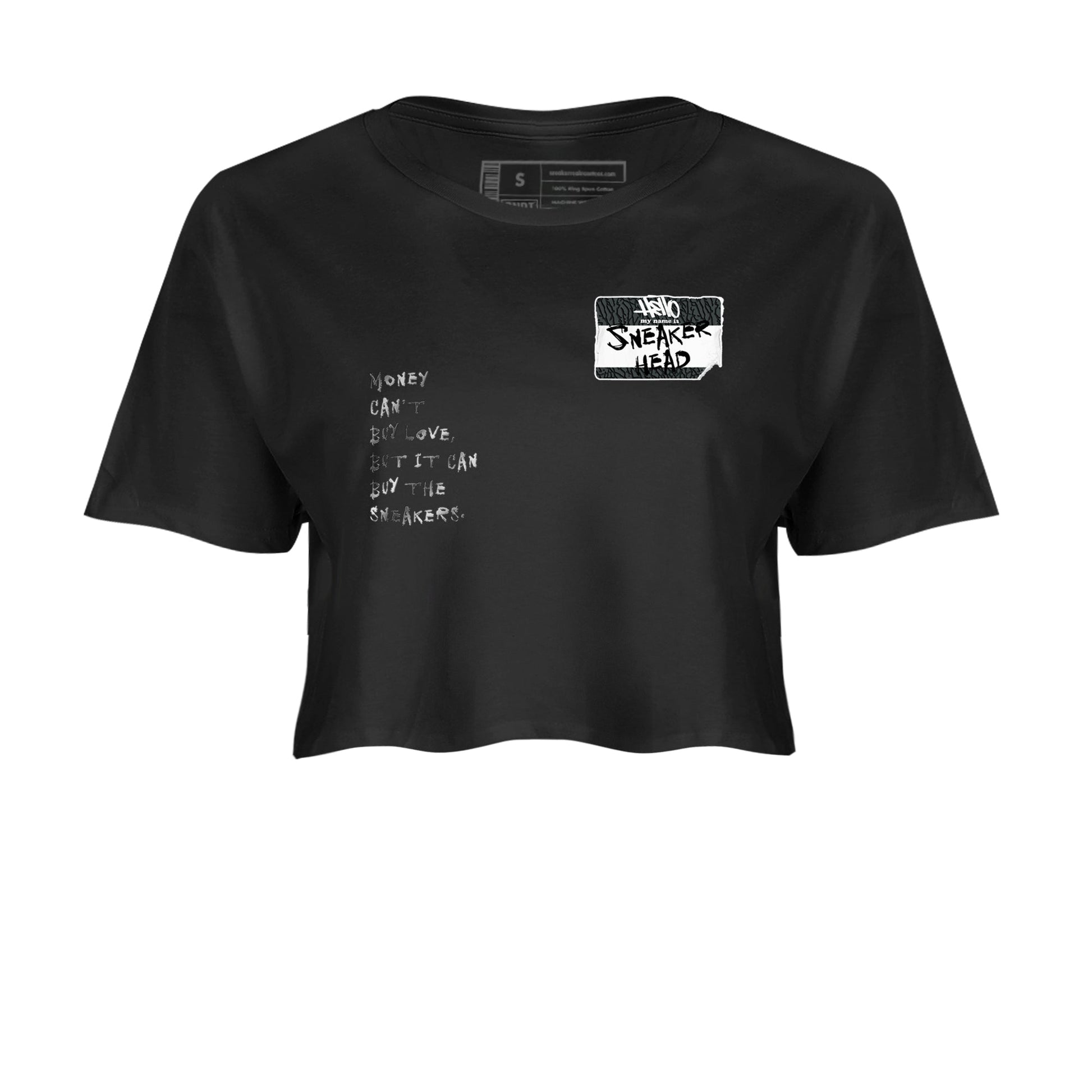Air Jordan 3 Black Cat shirts to match jordans Sneakerhead Badge sneaker match tees Jordan 3 Retro Black Cat best t shirts to wear with jordans SNRT Sneaker Tees unisex cotton Black 2 crop tee