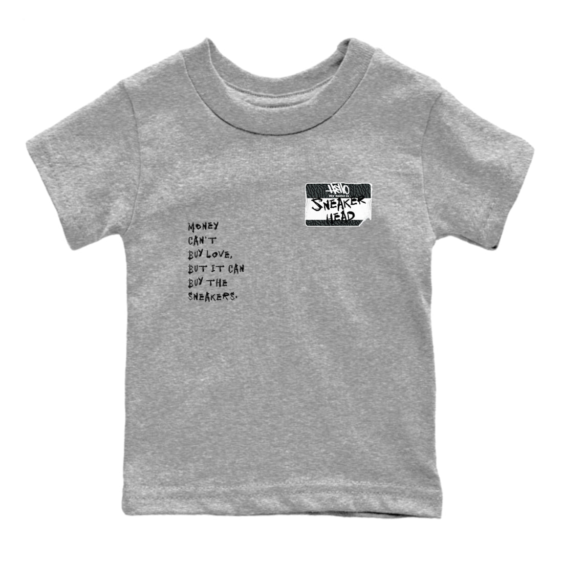 Air Jordan 3 Black Cat shirts to match jordans Sneakerhead Badge sneaker match tees Jordan 3 Retro Black Cat best t shirts to wear with jordans SNRT Sneaker Tees Youth Baby Heather Grey 2 tee
