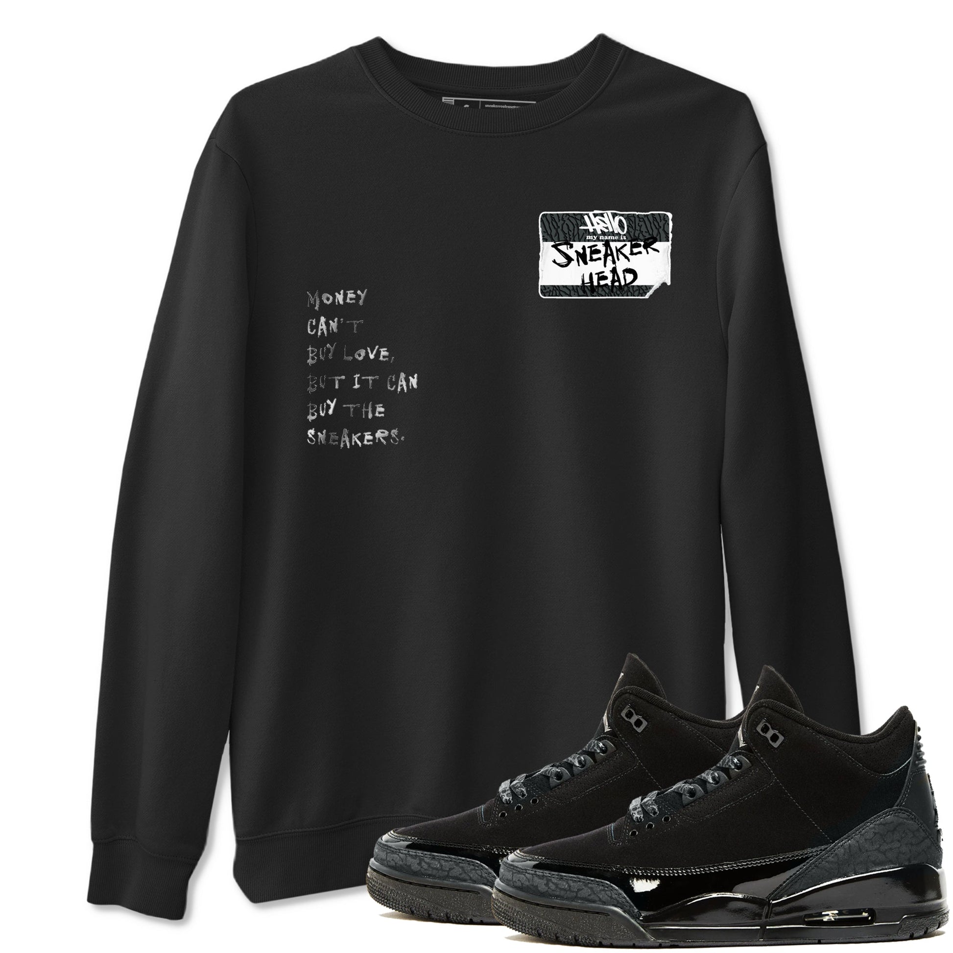 Sneakerhead Badge SNRT Sneaker Tees - Air Jordan 3 Black Cat