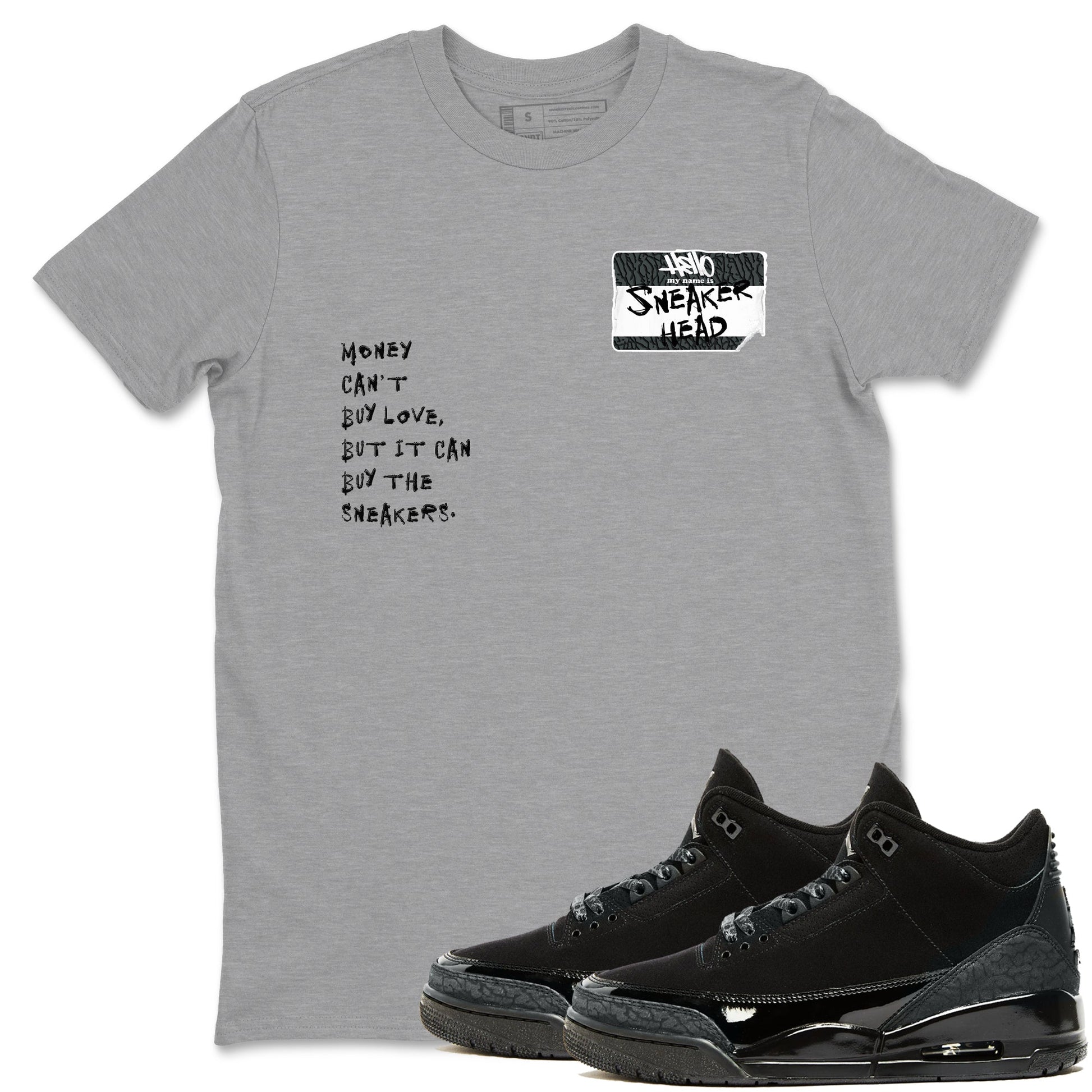 Sneakerhead Badge SNRT Sneaker Tees - Air Jordan 3 Black Cat