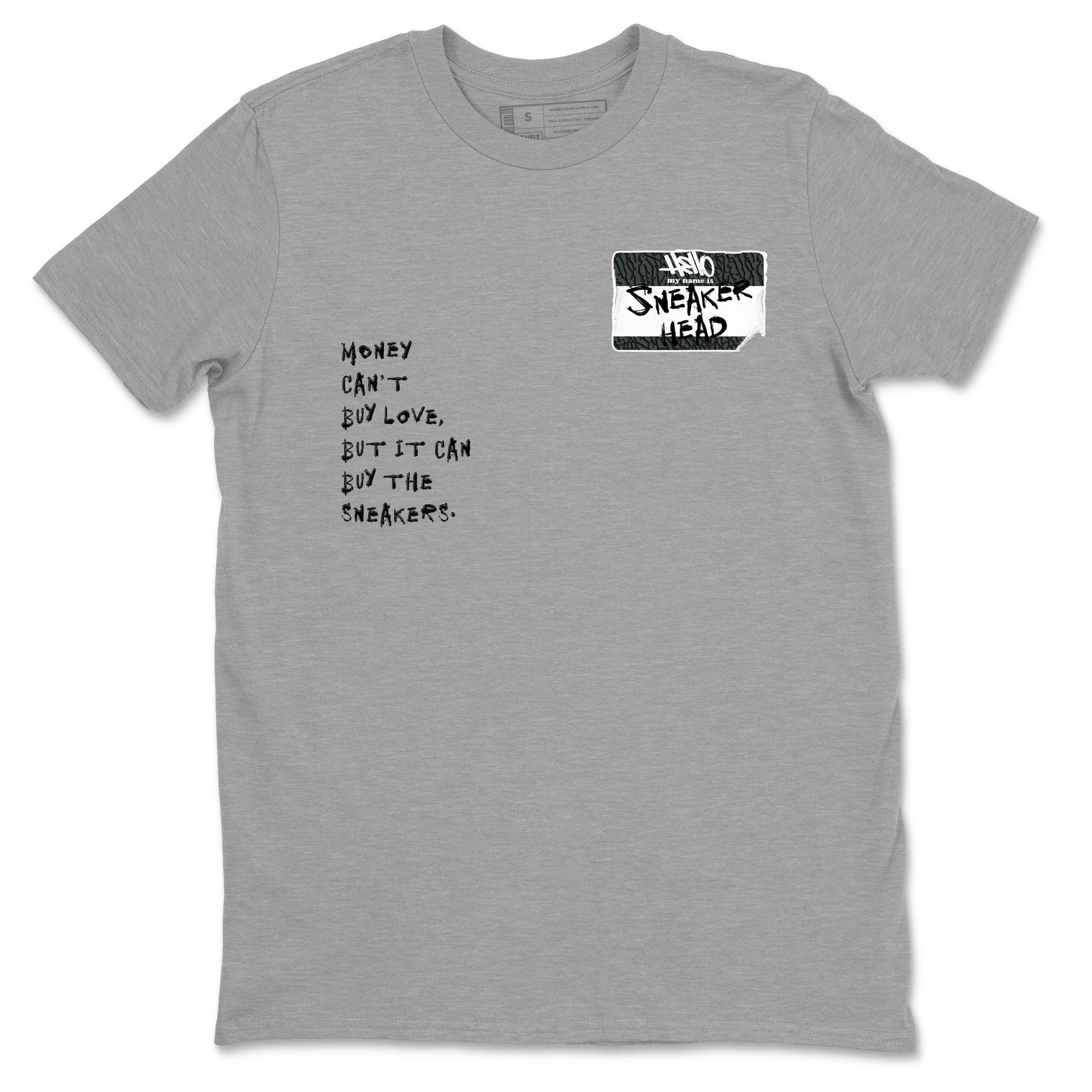 Air Jordan 3 Black Cat shirts to match jordans Sneakerhead Badge sneaker match tees Jordan 3 Retro Black Cat best t shirts to wear with jordans SNRT Sneaker Tees unisex cotton Heather Grey 2 shirts