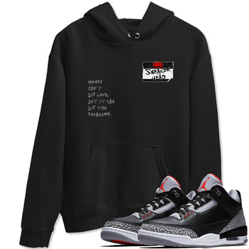 AJ3 Black Cement shirts to match jordans Sneakerhead Badge sneaker match tees Air Jordan 3 Black Cement SNRT Sneaker Tees streetwear brand Black 1 unisex cotton tee