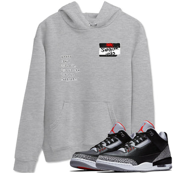 AJ3 Black Cement shirts to match jordans Sneakerhead Badge sneaker match tees Air Jordan 3 Black Cement SNRT Sneaker Tees streetwear brand Heather Grey 1 unisex cotton tee