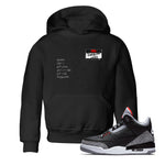 AJ3 Black Cement shirts to match jordans Sneakerhead Badge sneaker match tees Air Jordan 3 Black Cement SNRT Sneaker Tees streetwear brand Baby and Youth Black 1 cotton tee