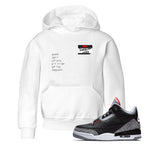 AJ3 Black Cement shirts to match jordans Sneakerhead Badge sneaker match tees Air Jordan 3 Black Cement SNRT Sneaker Tees streetwear brand Baby and Youth White 1 cotton tee