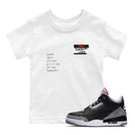 AJ3 Black Cement shirts to match jordans Sneakerhead Badge sneaker match tees Air Jordan 3 Black Cement SNRT Sneaker Tees streetwear brand Baby and Youth White 1 cotton tee