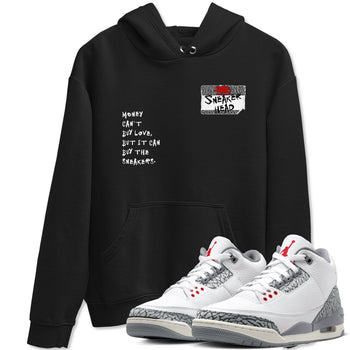 3s Cement Grey shirts to match jordans Sneakerhead Badge sneaker match tees Air Jordan 3 Cement Grey SNRT Sneaker Tees streetwear brand Black 1 unisex cotton tee