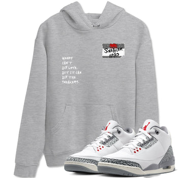 3s Cement Grey shirts to match jordans Sneakerhead Badge sneaker match tees Air Jordan 3 Cement Grey SNRT Sneaker Tees streetwear brand Heather Grey 1 unisex cotton tee