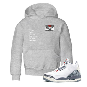 3s Cement Grey shirts to match jordans Sneakerhead Badge sneaker match tees Air Jordan 3 Cement Grey SNRT Sneaker Tees streetwear brand Baby and Youth Heather Grey 1 cotton tee