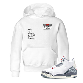 3s Cement Grey shirts to match jordans Sneakerhead Badge sneaker match tees Air Jordan 3 Cement Grey SNRT Sneaker Tees streetwear brand Baby and Youth White 1 cotton tee