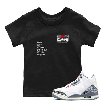 3s Cement Grey shirts to match jordans Sneakerhead Badge sneaker match tees Air Jordan 3 Cement Grey SNRT Sneaker Tees streetwear brand Baby and Youth Black 1 cotton tee