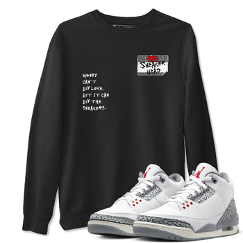 3s Cement Grey shirts to match jordans Sneakerhead Badge sneaker match tees Air Jordan 3 Cement Grey SNRT Sneaker Tees streetwear brand Black 1 unisex cotton tee