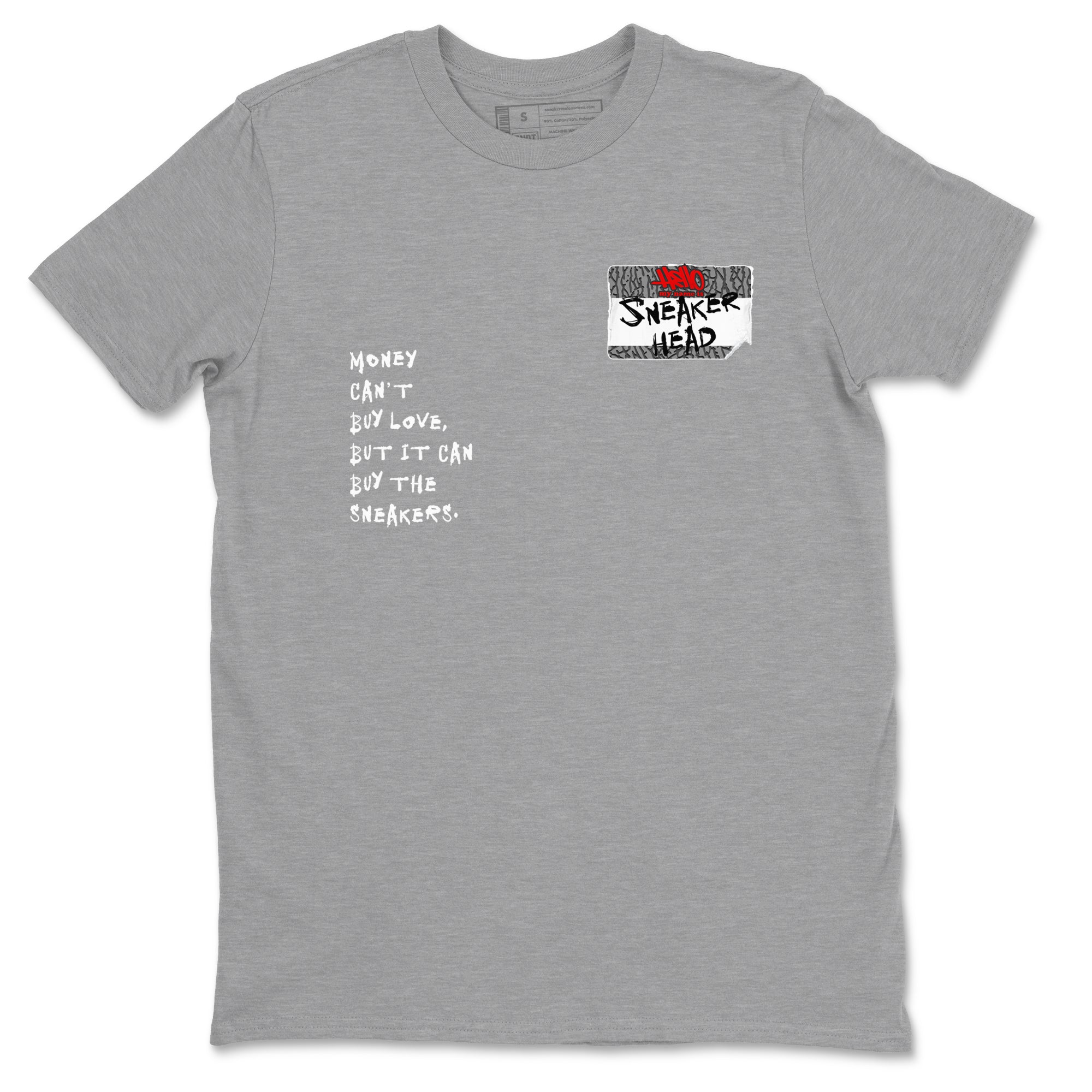 3s Cement Grey shirts to match jordans Sneakerhead Badge sneaker match tees Air Jordan 3 Cement Grey SNRT Sneaker Tees streetwear brand Heather Grey 2 unisex cotton tee