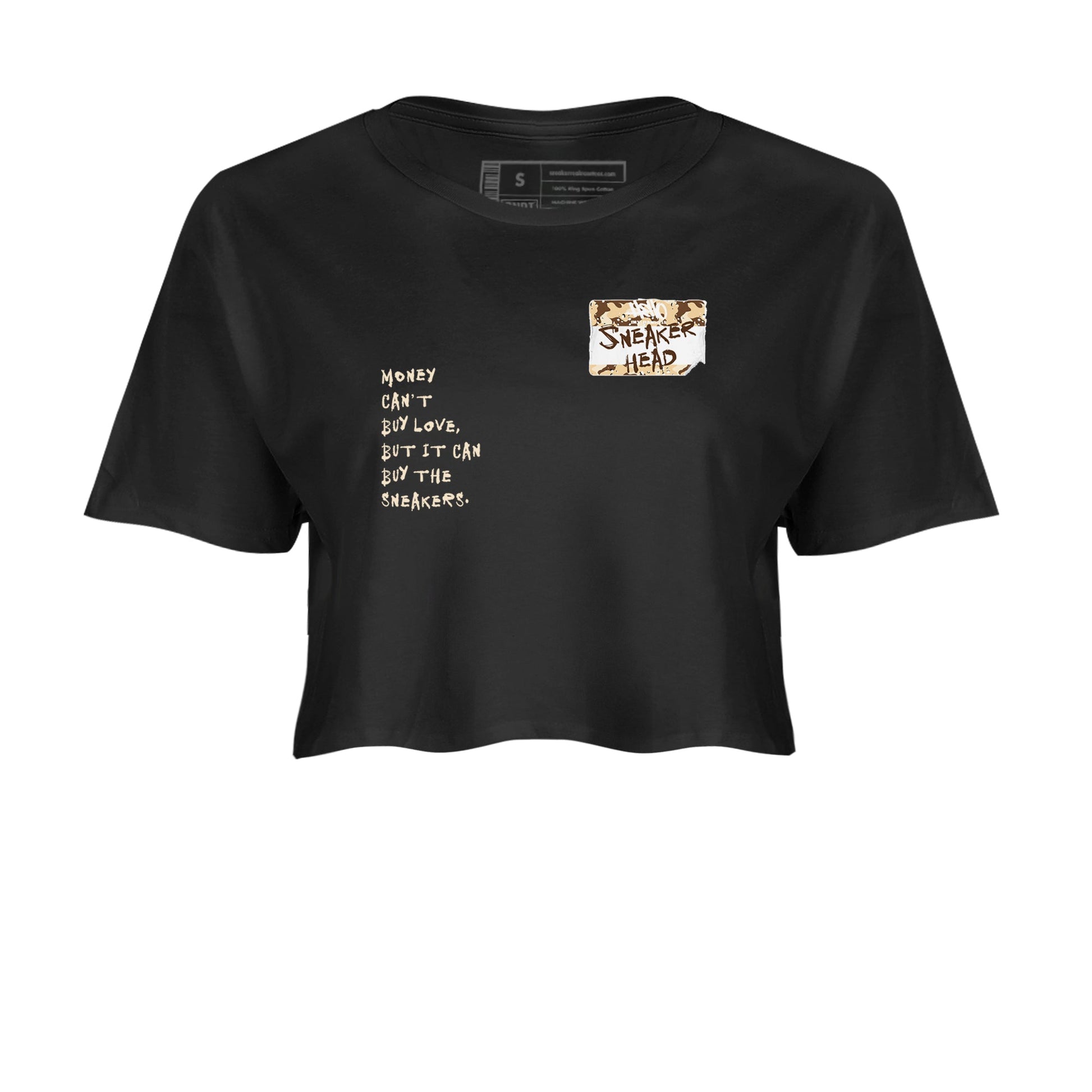 3s Desert Camo shirts to match jordans Sneakerhead Badge sneaker match tees Air Jordan 3 Desert Camo SNRT Sneaker Tees streetwear brand Black 2 crop tee