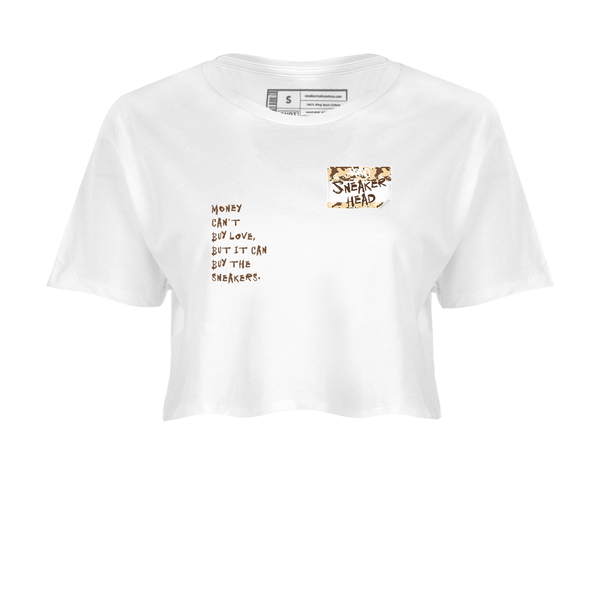 3s Desert Camo shirts to match jordans Sneakerhead Badge sneaker match tees Air Jordan 3 Desert Camo SNRT Sneaker Tees streetwear brand White 2 crop tee
