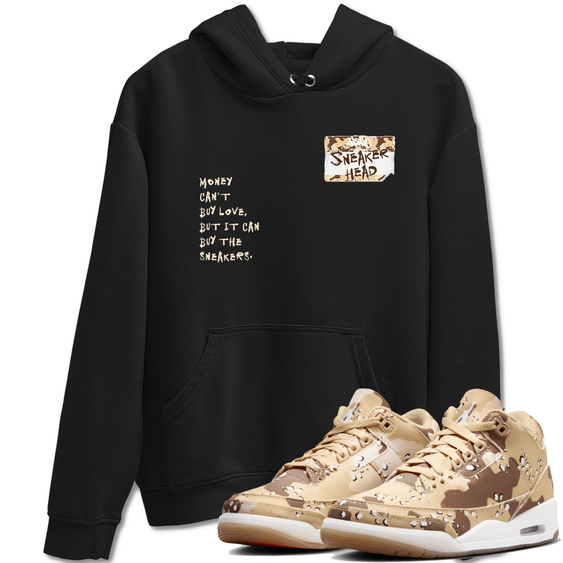 3s Desert Camo shirts to match jordans Sneakerhead Badge sneaker match tees Air Jordan 3 Desert Camo SNRT Sneaker Tees streetwear brand Black 1 unisex cotton tee