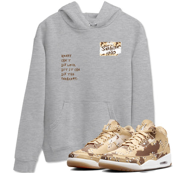 3s Desert Camo shirts to match jordans Sneakerhead Badge sneaker match tees Air Jordan 3 Desert Camo SNRT Sneaker Tees streetwear brand Heather Grey 1 unisex cotton tee