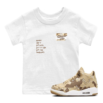 3s Desert Camo shirts to match jordans Sneakerhead Badge sneaker match tees Air Jordan 3 Desert Camo SNRT Sneaker Tees streetwear brand Baby and Youth White 1 cotton tee