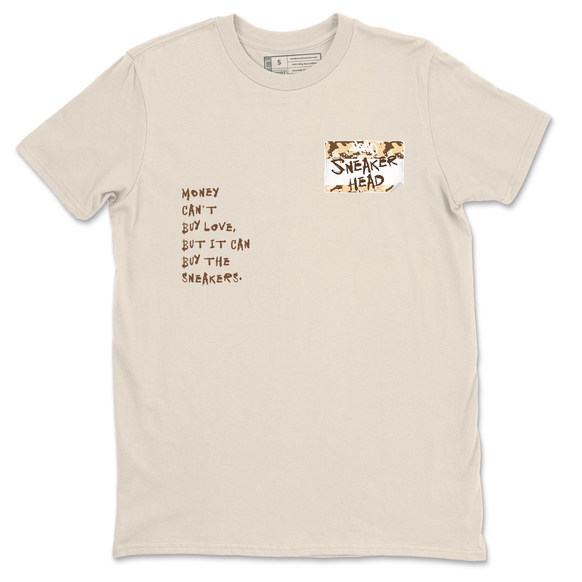 3s Desert Camo shirts to match jordans Sneakerhead Badge sneaker match tees Air Jordan 3 Desert Camo SNRT Sneaker Tees streetwear brand Natural 2 unisex cotton tee