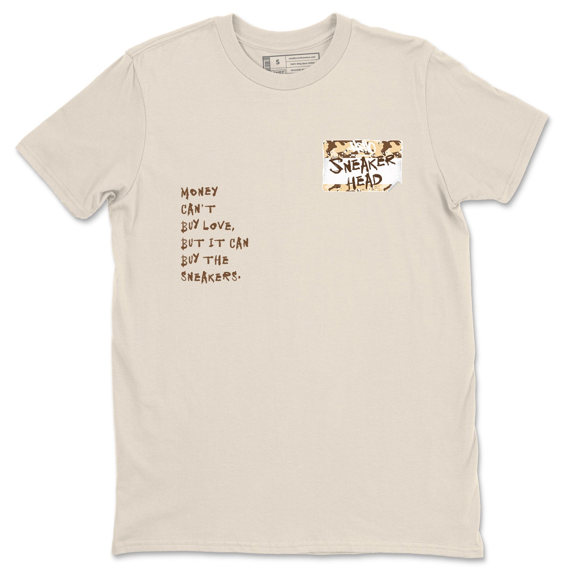 3s Desert Camo shirts to match jordans Sneakerhead Badge sneaker match tees Air Jordan 3 Desert Camo SNRT Sneaker Tees streetwear brand Natural 2 unisex cotton tee