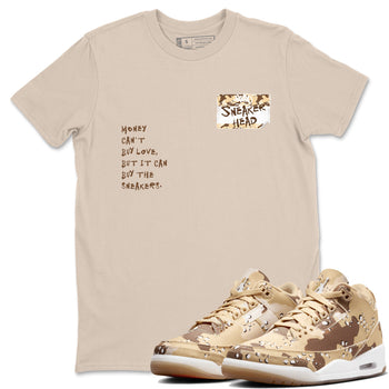 3s Desert Camo shirts to match jordans Sneakerhead Badge sneaker match tees Air Jordan 3 Desert Camo SNRT Sneaker Tees streetwear brand Sand 1 unisex cotton tee