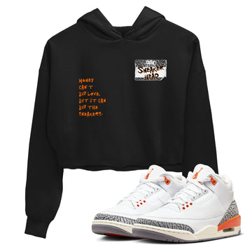 3s Georgia Peach shirt to match jordans Sneakerhead Badge sneaker tees Air Jordan 3 Georgia Peach SNRT Sneaker Release Tees Black 1 crop length shirt