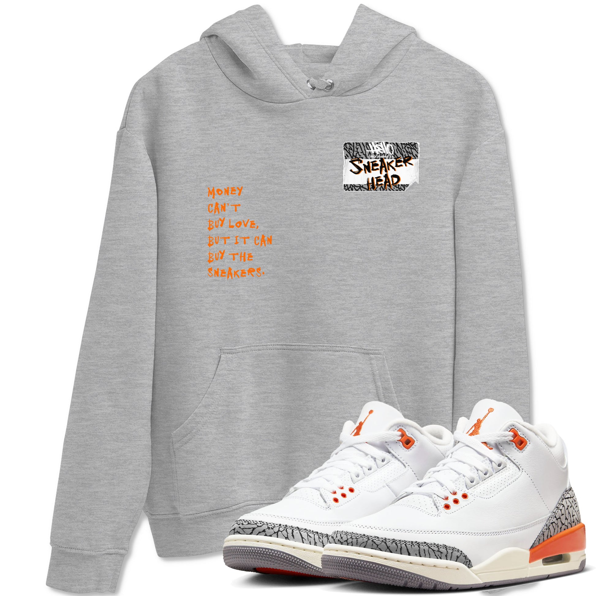 3s Georgia Peach shirt to match jordans Sneakerhead Badge sneaker tees Air Jordan 3 Georgia Peach SNRT Sneaker Release Tees unisex cotton Heather Grey 1 crew neck shirt