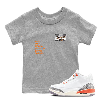 3s Georgia Peach shirt to match jordans Sneakerhead Badge sneaker tees Air Jordan 3 Georgia Peach SNRT sneaker release tees baby toddler Heather Grey 1 cotton Shirt
