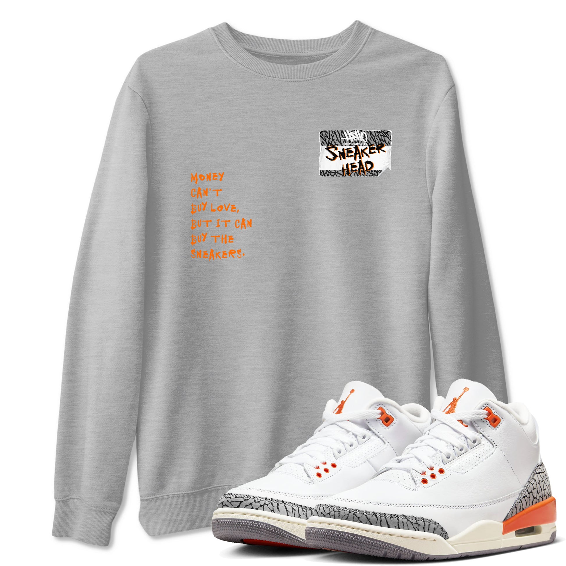 3s Georgia Peach shirt to match jordans Sneakerhead Badge sneaker tees Air Jordan 3 Georgia Peach SNRT Sneaker Release Tees unisex cotton Heather Grey 1 crew neck shirt