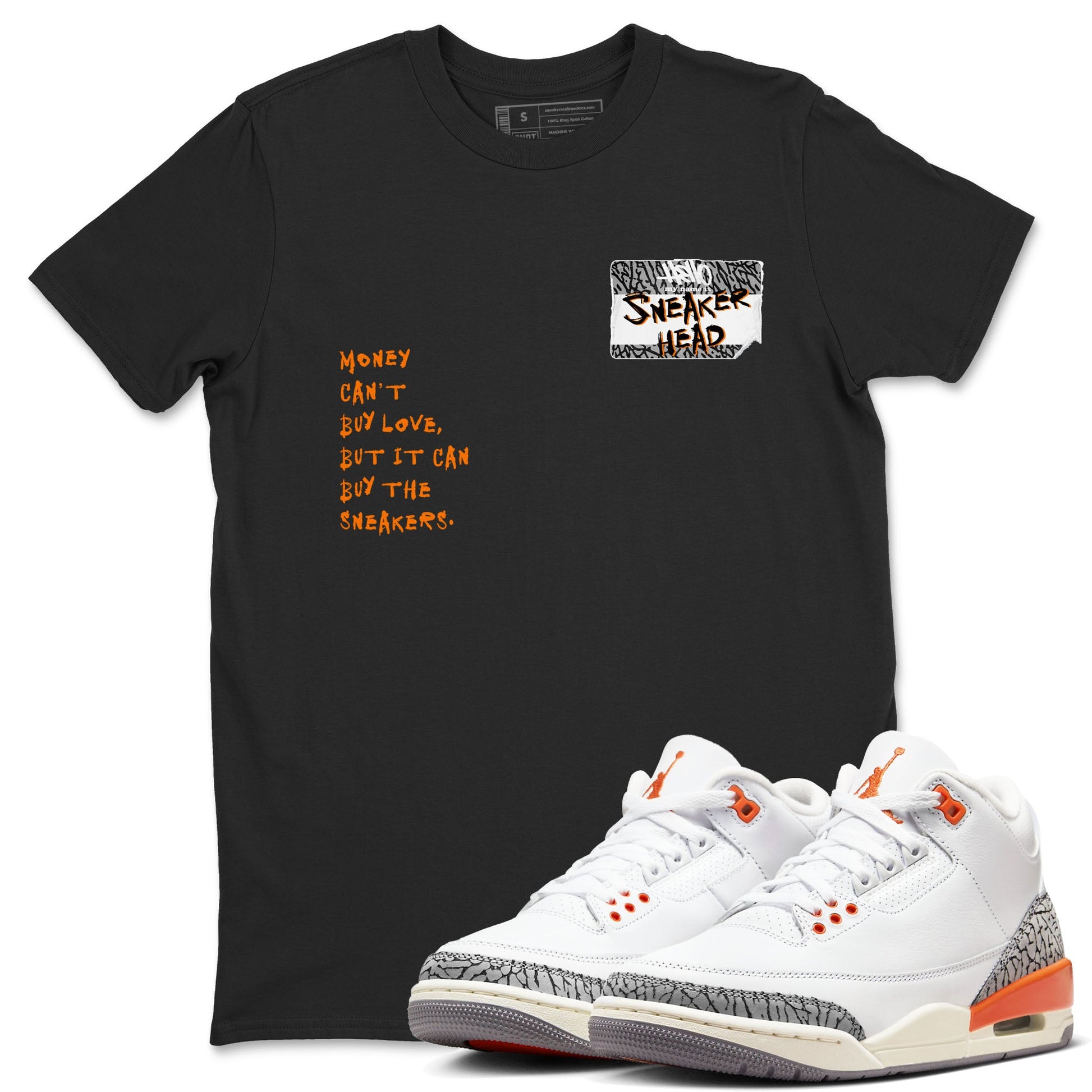 3s Georgia Peach shirt to match jordans Sneakerhead Badge sneaker tees Air Jordan 3 Georgia Peach SNRT Sneaker Release Tees unisex cotton Black 1 crew neck shirt