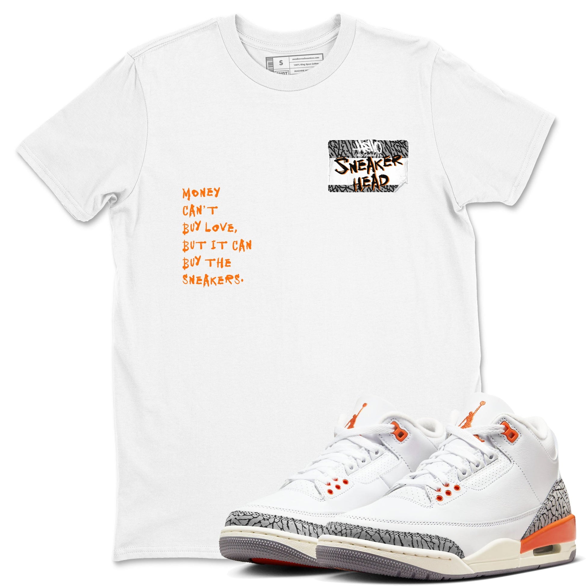 3s Georgia Peach shirt to match jordans Sneakerhead Badge sneaker tees Air Jordan 3 Georgia Peach SNRT Sneaker Release Tees unisex cotton White 1 crew neck shirt