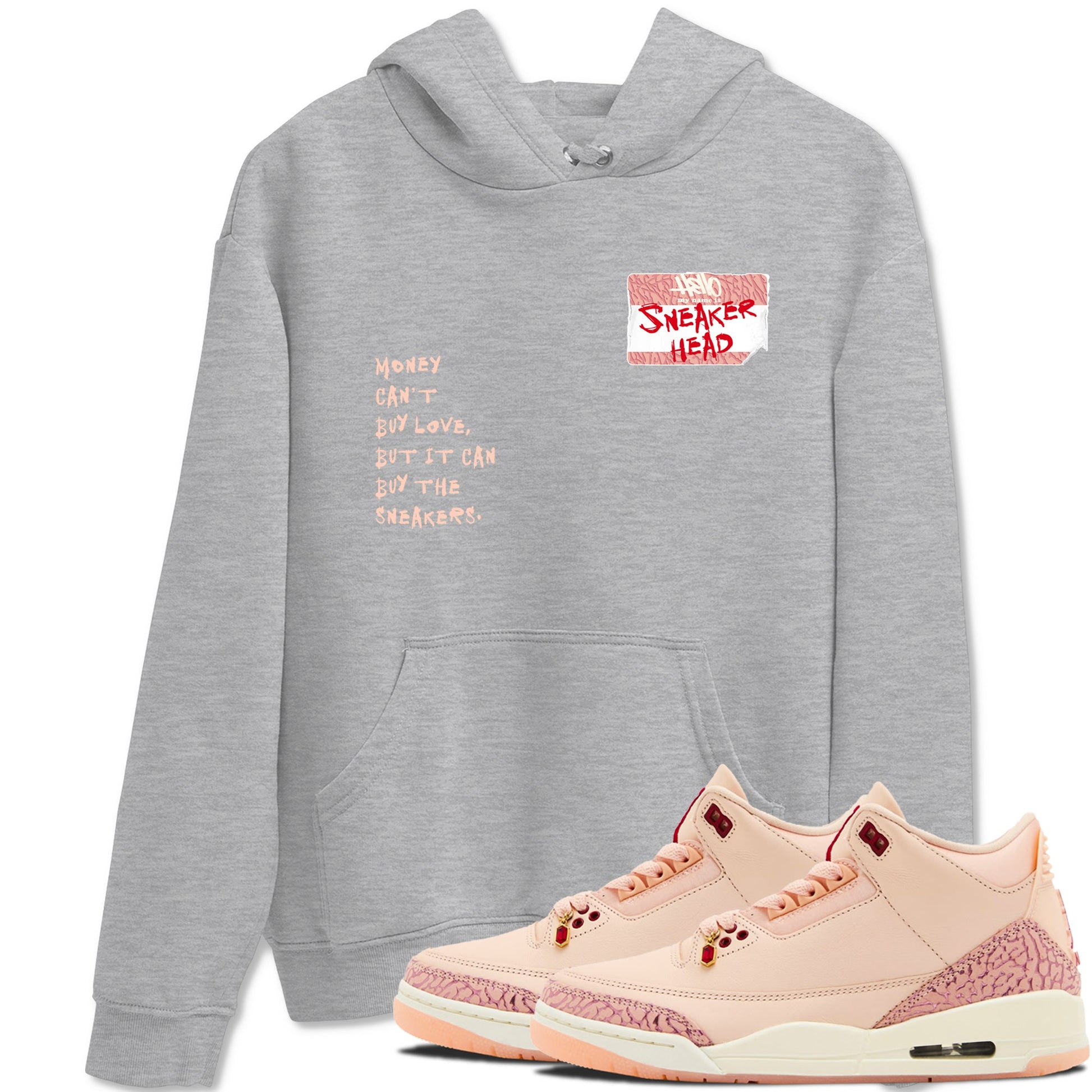 3s Valentines Day shirts to match jordans Sneakerhead Badge best t shirts to wear with jordans Air Jordan 3 Valentines Day match shoes to clothes SNRT Sneaker Tees unisex cotton Heather Grey 1 shirts