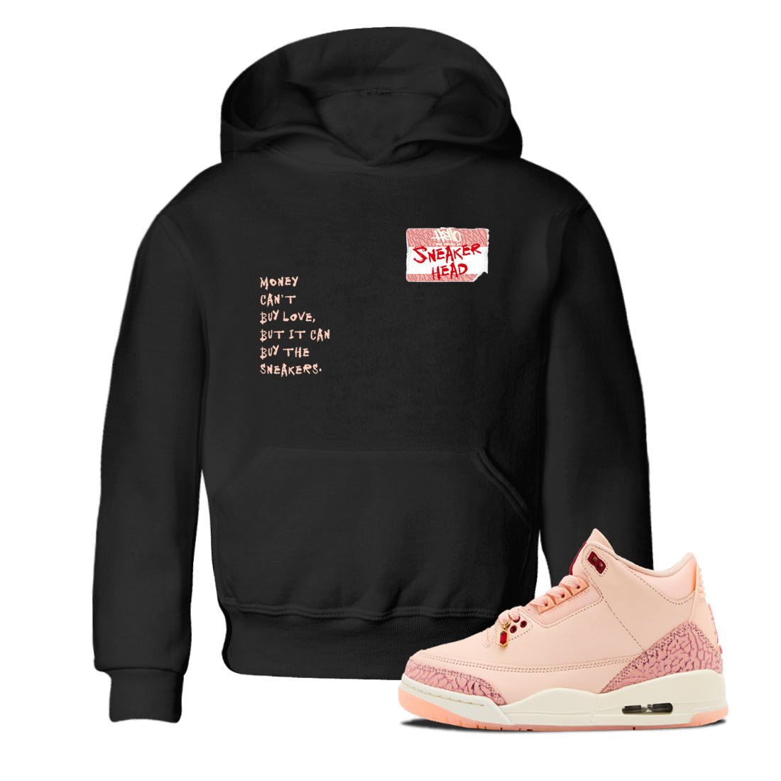 3s Valentines Day shirts to match jordans Sneakerhead Badge best t shirts to wear with jordans Air Jordan 3 Valentines Day match shoes to clothes SNRT Sneaker Tees Youth Baby Black 1 tee