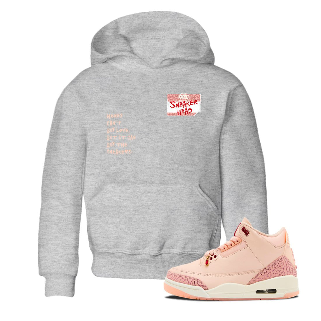 3s Valentines Day shirts to match jordans Sneakerhead Badge best t shirts to wear with jordans Air Jordan 3 Valentines Day match shoes to clothes SNRT Sneaker Tees Youth Baby Heather Grey 1 tee