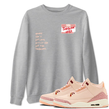 3s Valentines Day shirts to match jordans Sneakerhead Badge best t shirts to wear with jordans Air Jordan 3 Valentines Day match shoes to clothes SNRT Sneaker Tees unisex cotton Heather Grey 1 shirts