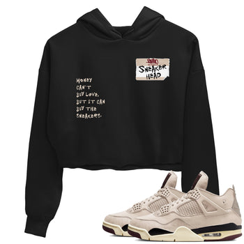 4s A Ma Maniere x Fossil Stone shirts to match jordans Sneakerhead Badge sneaker match tees Air Jordan 4 A Ma Maniere x Fossil Stone match shoes to clothes SNRT Sneaker Tees unisex cotton Black 1 crop tee
