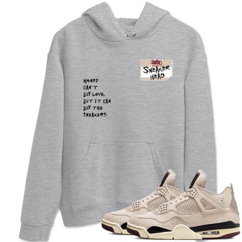 4s A Ma Maniere x Fossil Stone shirts to match jordans Sneakerhead Badge sneaker match tees Air Jordan 4 A Ma Maniere x Fossil Stone match shoes to clothes SNRT Sneaker Tees unisex cotton Heather Grey 1 shirts