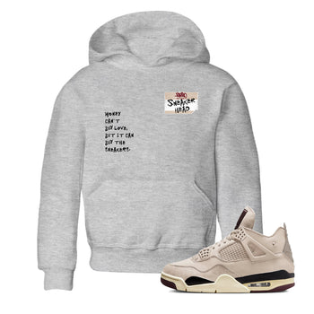 4s A Ma Maniere x Fossil Stone shirts to match jordans Sneakerhead Badge sneaker match tees Air Jordan 4 A Ma Maniere x Fossil Stone match shoes to clothes SNRT Sneaker Tees Youth Baby Heather Grey 1 tee