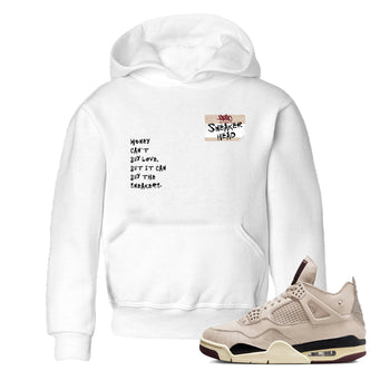 4s A Ma Maniere x Fossil Stone shirts to match jordans Sneakerhead Badge sneaker match tees Air Jordan 4 A Ma Maniere x Fossil Stone match shoes to clothes SNRT Sneaker Tees Youth Baby White 1 tee