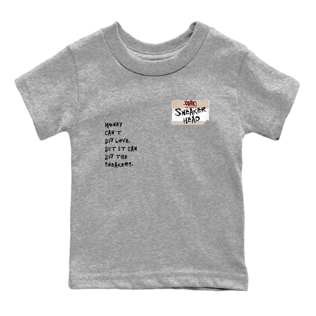 4s A Ma Maniere x Fossil Stone shirts to match jordans Sneakerhead Badge sneaker match tees Air Jordan 4 A Ma Maniere x Fossil Stone match shoes to clothes SNRT Sneaker Tees Youth Baby Heather Grey 2 tee