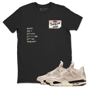 4s A Ma Maniere x Fossil Stone shirts to match jordans Sneakerhead Badge sneaker match tees Air Jordan 4 A Ma Maniere x Fossil Stone match shoes to clothes SNRT Sneaker Tees unisex cotton Black 1 shirts