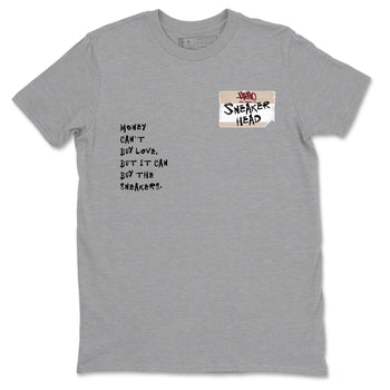 4s A Ma Maniere x Fossil Stone shirts to match jordans Sneakerhead Badge sneaker match tees Air Jordan 4 A Ma Maniere x Fossil Stone match shoes to clothes SNRT Sneaker Tees unisex cotton Heather Grey 2 shirts
