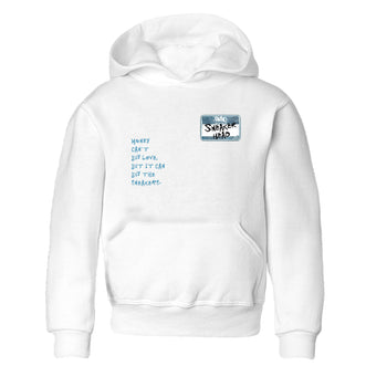 Sneaker match tees – Sneaker Tees To Match 4s Worn Blue Air Jordan 4 Denim Shoes – Sneakerhead Badge Kids T-Shirt White 2