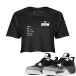 4s Fear shirts to match jordans Sneakerhead Badge sneaker match tees Air Jordan 4 Fear SNRT Sneaker Tees streetwear brand Black 1 crop tee