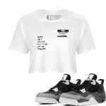 4s Fear shirts to match jordans Sneakerhead Badge sneaker match tees Air Jordan 4 Fear SNRT Sneaker Tees streetwear brand White 1 crop tee