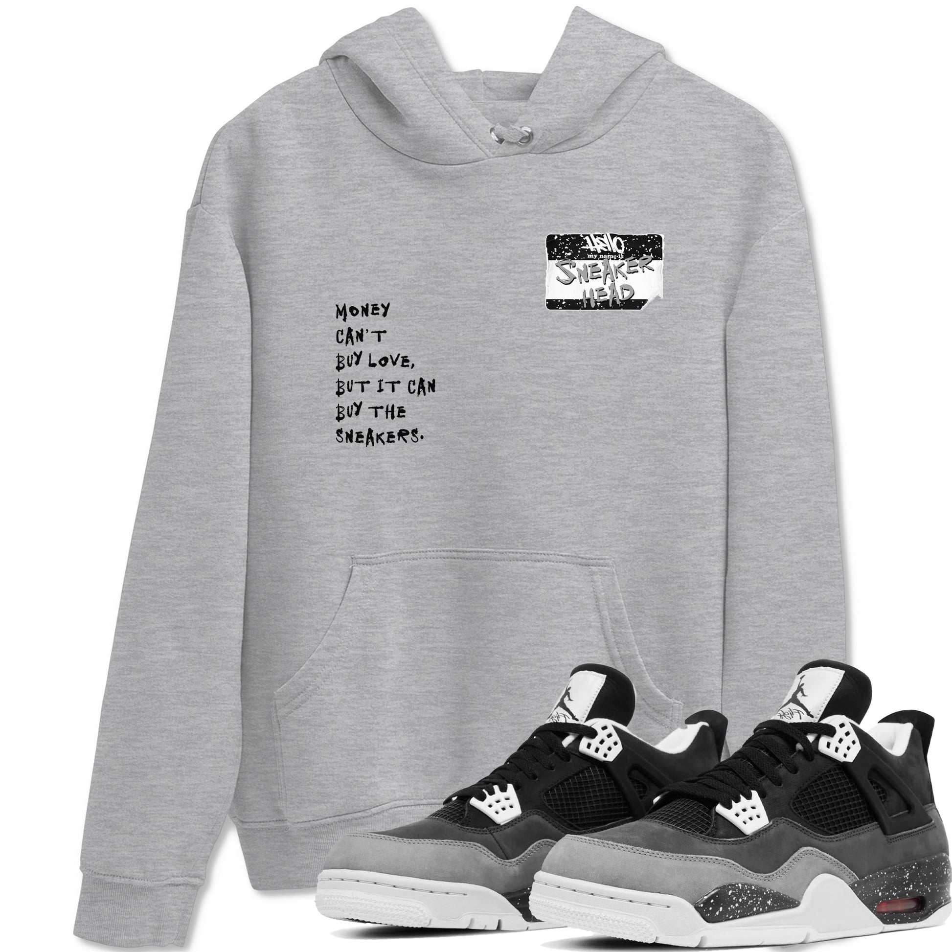 4s Fear shirts to match jordans Sneakerhead Badge sneaker match tees Air Jordan 4 Fear SNRT Sneaker Tees streetwear brand Heather Grey 1 unisex cotton tee